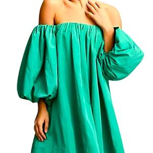 Anthropologie Mare Mare Mini Dress Off-Shoulder Green 2xl